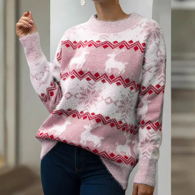 Pullover mit Rentier-Muster für Damen
