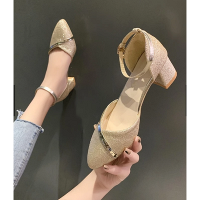 Damen Elegante Hochzeitsgast Blockabsatz Sandale | Knöchelriemen