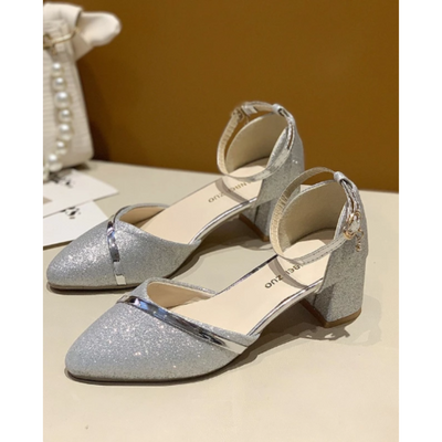 Damen Elegante Hochzeitsgast Blockabsatz Sandale | Knöchelriemen