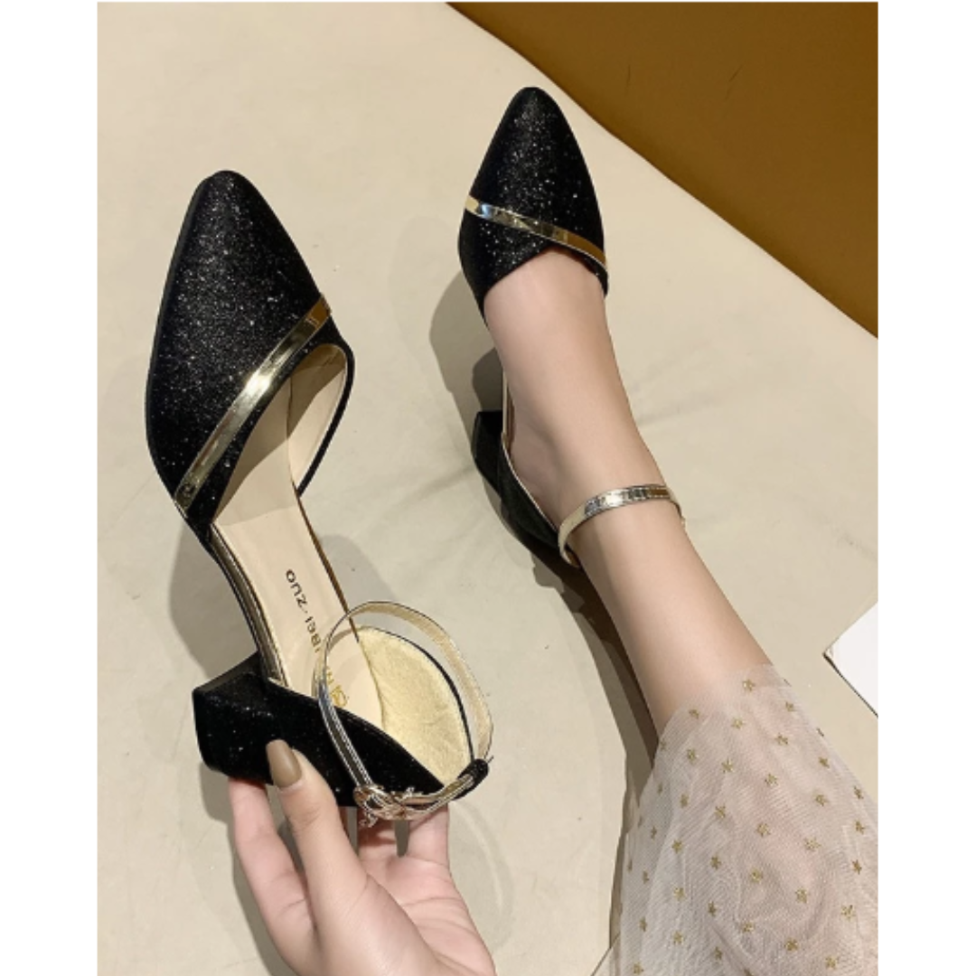 Damen Elegante Hochzeitsgast Blockabsatz Sandale | Knöchelriemen