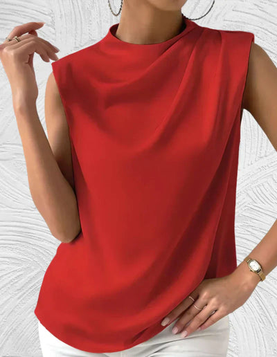 Damen ärmellose Bluse mit Rundhals für den Sommer