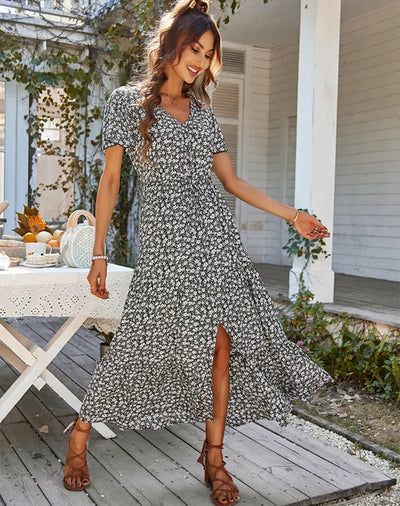 Frauen vintage geblümtes kleid