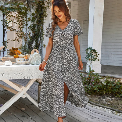 Frauen vintage geblümtes kleid