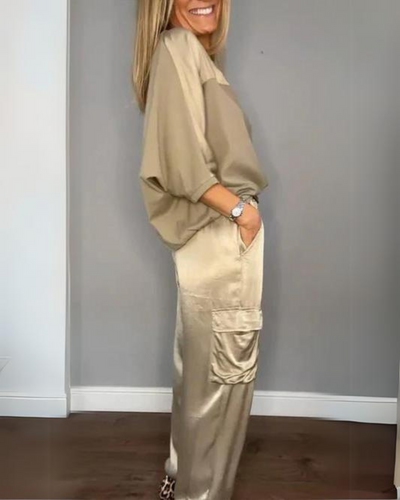 Elisa™ - Set mit halben Ärmeln aus Satin