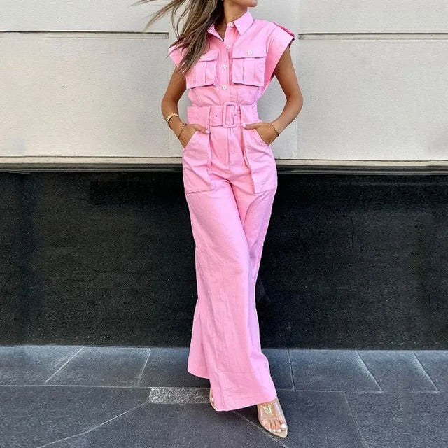 Rosa lässiger overall