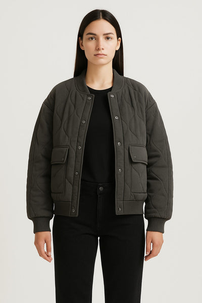 Oversized Damen Bomberjacke – Übergangsjacke mit Reißverschluss