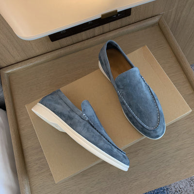 Wildleder-Loafer – Bequeme Slipper für Herren mit Gummisohle