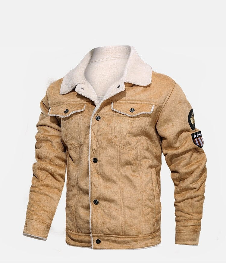 Wildlederjacke | Fleece gefüttert | Sherpa gefüttert | Biker Winterjacke | Herren Winterjacke