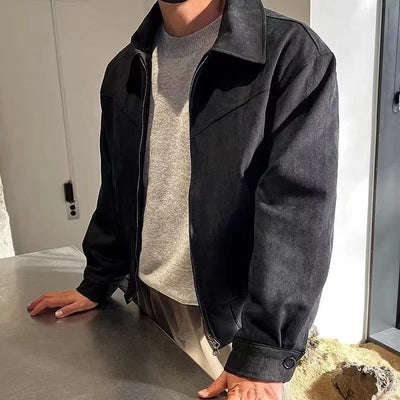 Wildlederjacke - Retro - Zip-Up - Vintage Jacke - Herrenjacke