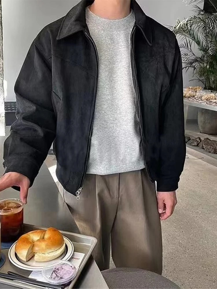 Wildlederjacke - Retro - Zip-Up - Vintage Jacke - Herrenjacke