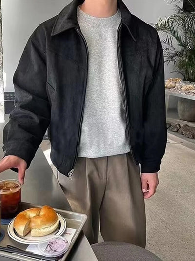 Wildlederjacke - Retro - Zip-Up - Vintage Jacke - Herrenjacke