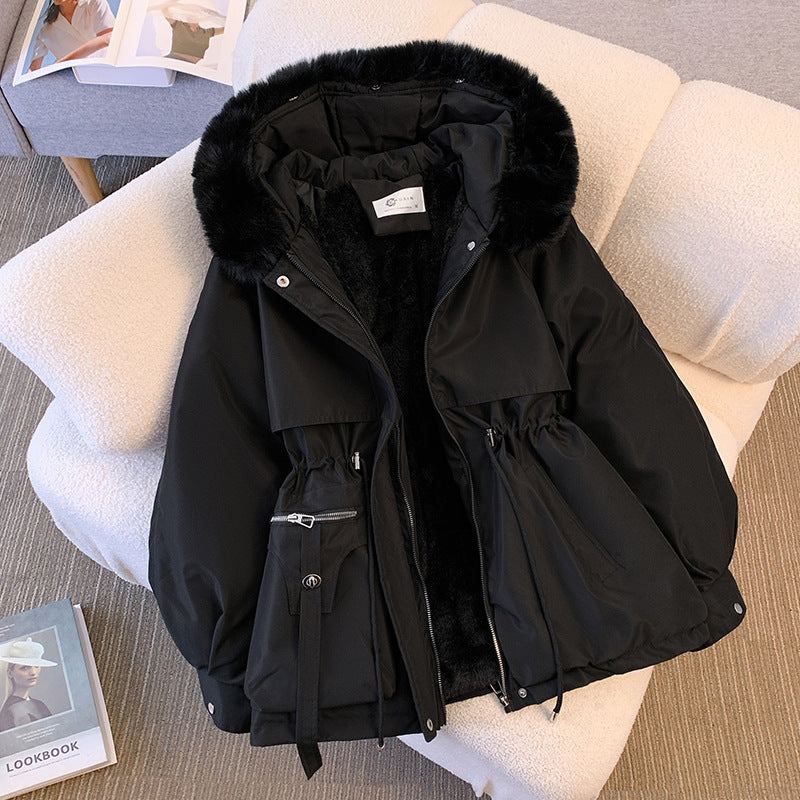 Winterparka mit pelzbesatz