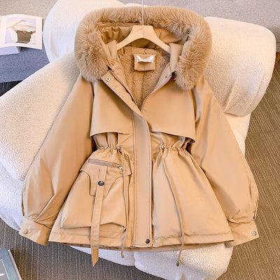 Winterparka mit pelzbesatz