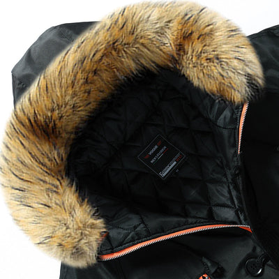 Winterparka – warme Herren-Steppjacke mit Fellkapuze und Steppfutter