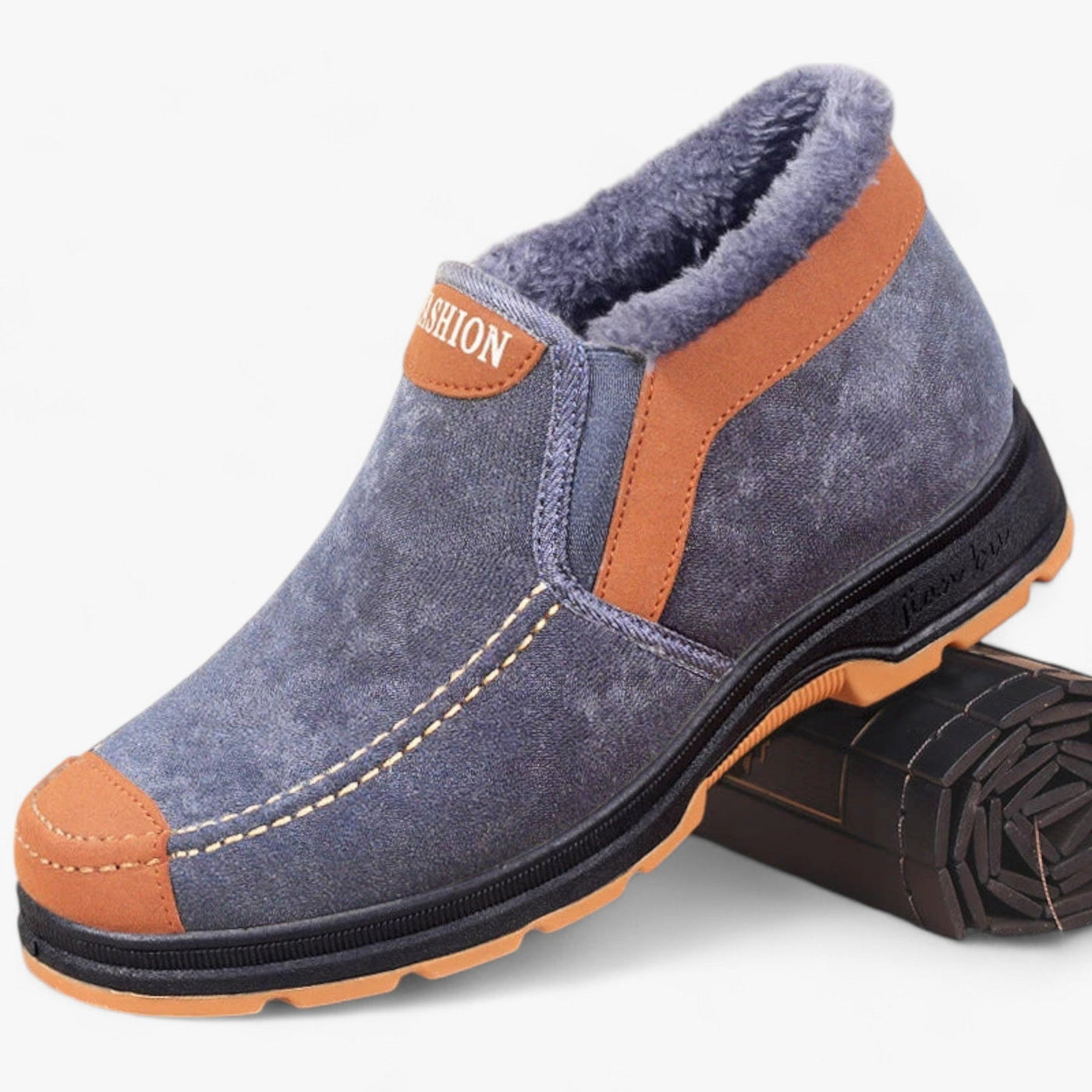 Winterschuhe | mit Fleece gefüttert | rutschfest | Slip-On-Schuhe | Herrenschuhe