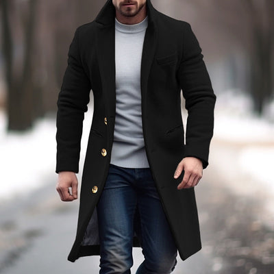 Woll-Trenchcoat – Einreihiger Winter-Trenchcoat für Herren
