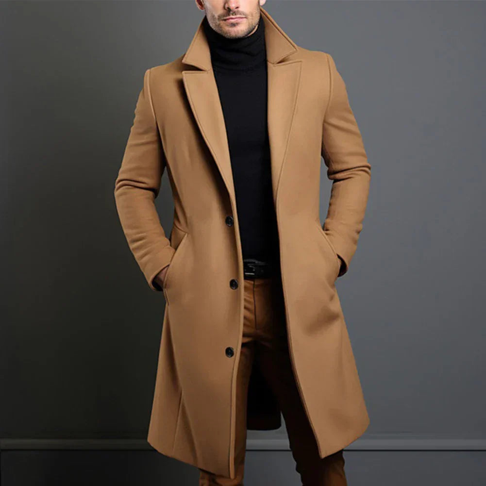 Woll-Trenchcoat | Formell | Einreihig | Winter-Trenchcoat | Herrenmäntel