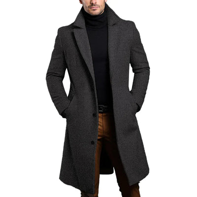 Woll-Trenchcoat | Formell | Einreihig | Winter-Trenchcoat | Herrenmäntel