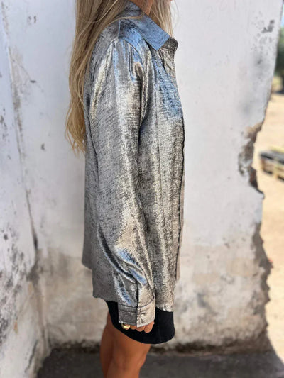 Langarmshirt Mit Pailletten Für Damen | Button Down