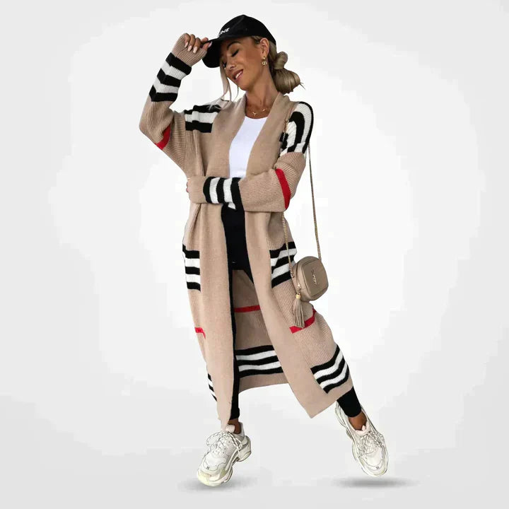 Langärmelige strickjacke mit signatur