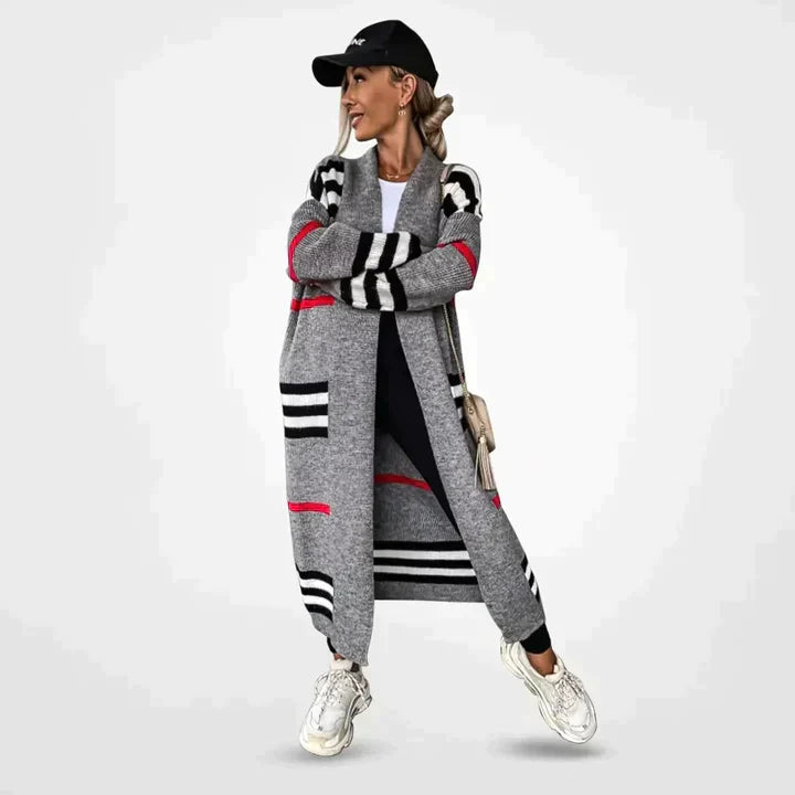 Langärmelige strickjacke mit signatur