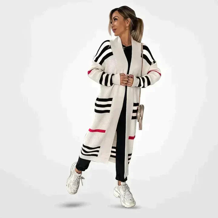 Langärmelige strickjacke mit signatur