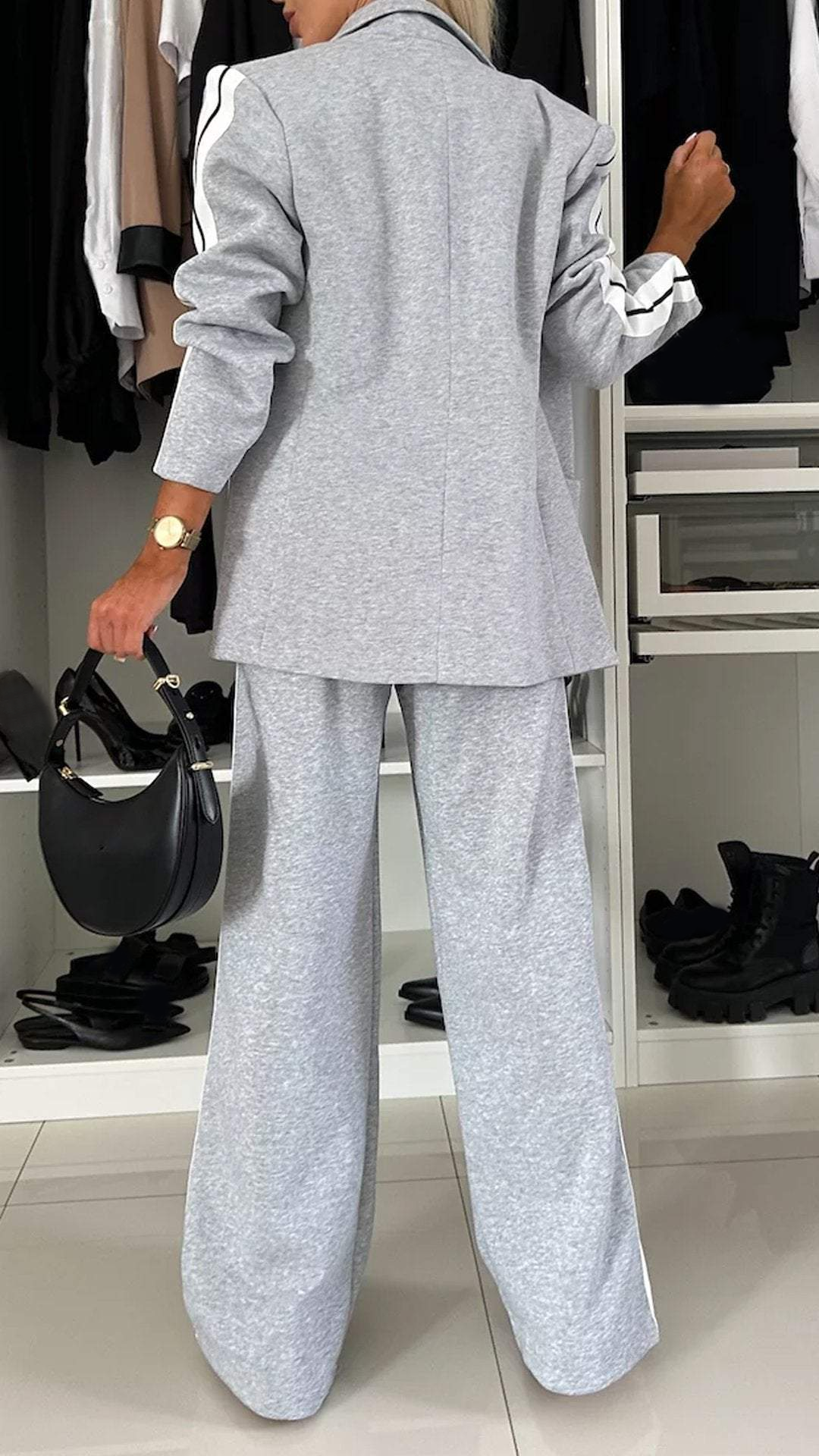 Trendiges Damen Trainingsanzug Set mit Blazer & Hose – Komfort & Stil