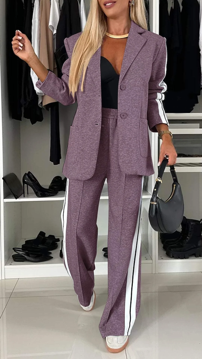Trendiges Damen Trainingsanzug Set mit Blazer & Hose – Komfort & Stil