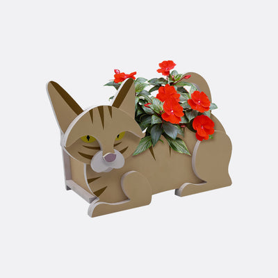 Gelbe Katzen-Blumentopf