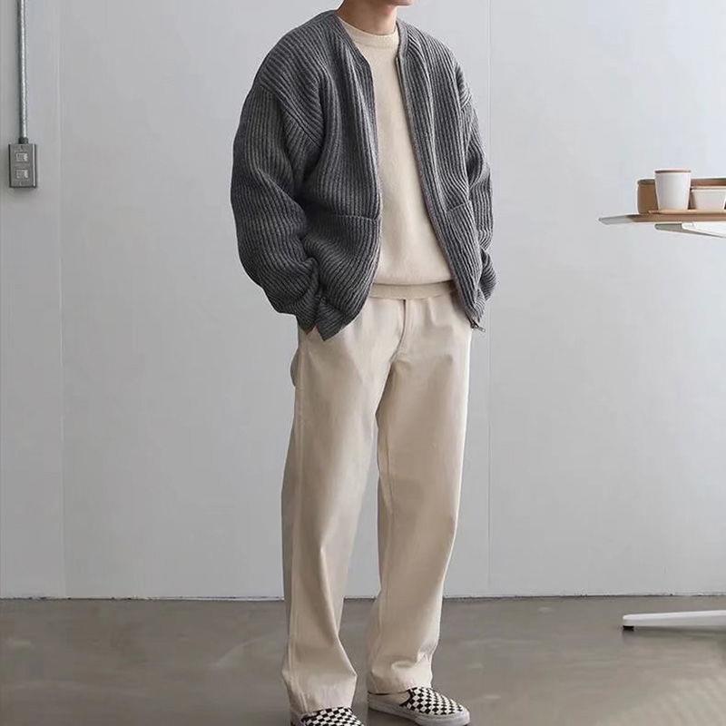 Zip Cardigan - Chunky - Rippenstrick - Strickjacke - Herren Strickjacke