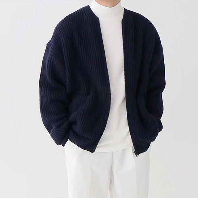Zip Cardigan - Chunky - Rippenstrick - Strickjacke - Herren Strickjacke