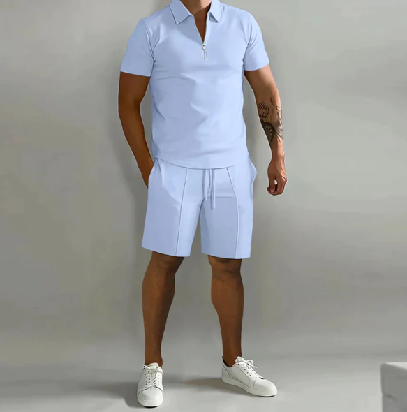 Zweiteiler | Kurzarm | Poloshirt | Shorts und Shirt im Set | Herrenbekleidung