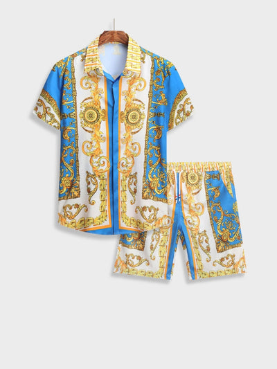 Zweiteiler Set | Kurzarm | Zum Zuknöpfen | Set | Sommerkleidung für Herren