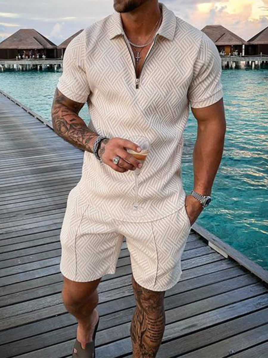 Zweiteiler Set – Sommer-Polohemd und Shorts für Herren