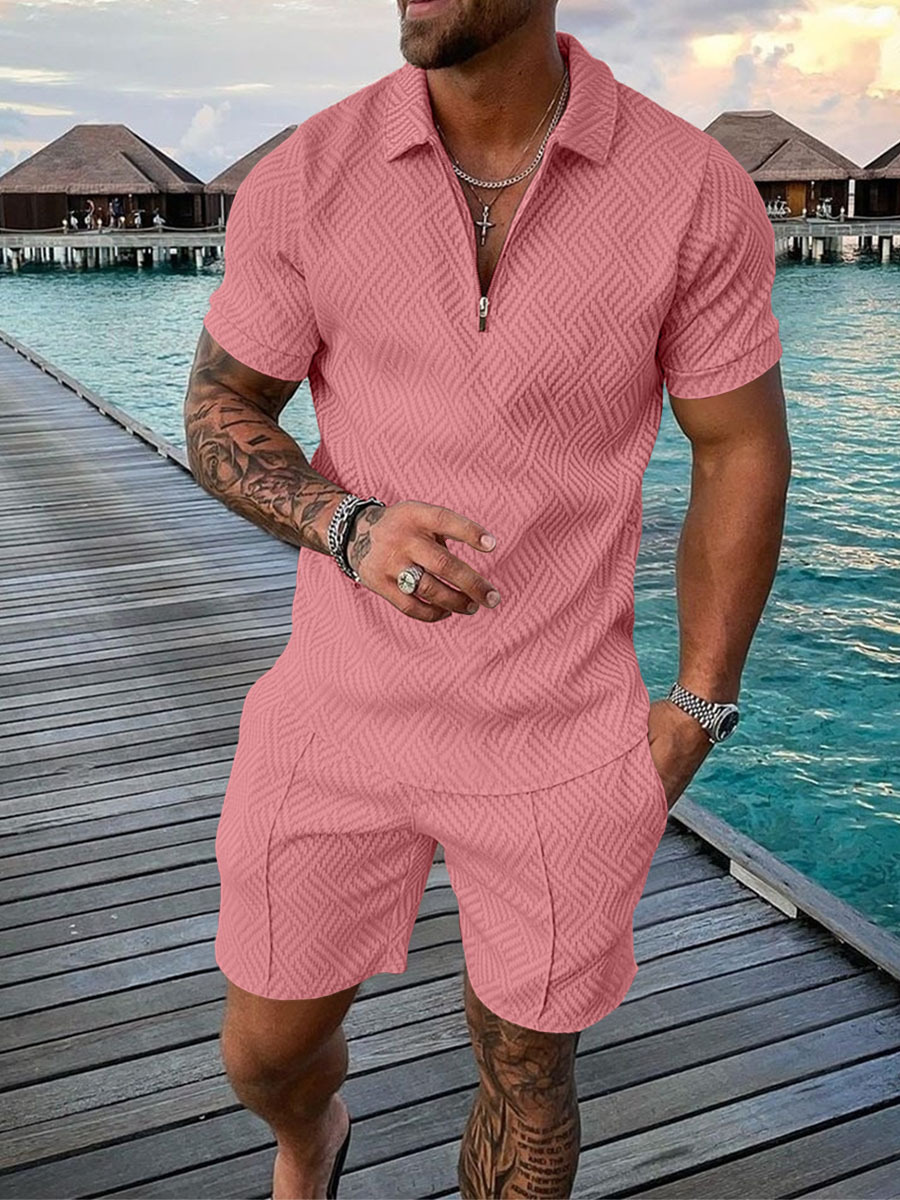 Zweiteiler Set – Sommer-Polohemd und Shorts für Herren