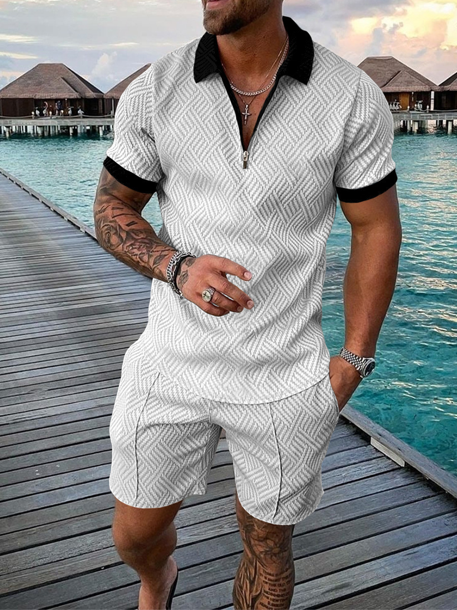 Zweiteiler Set – Sommer-Polohemd und Shorts für Herren