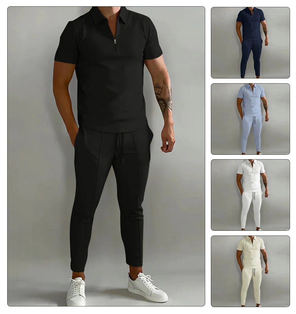 Zweiteiliges Set - Kurzarm - Poloshirt - Co-Ord Set - Herrenbekleidung