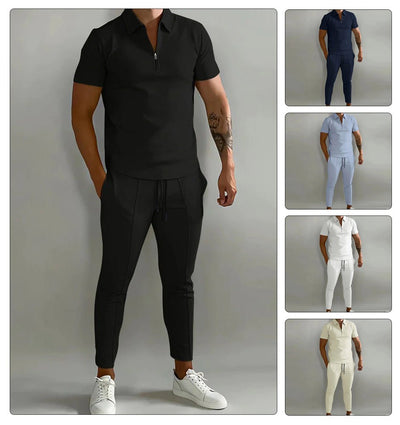 Zweiteiliges Set - Kurzarm - Poloshirt - Co-Ord Set - Herrenbekleidung