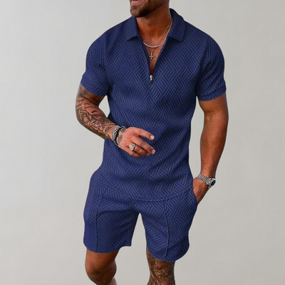 Zweiteiliges Set | Kurzarm | Poloshirt | Shirt & Shorts Set | Herrenbekleidung