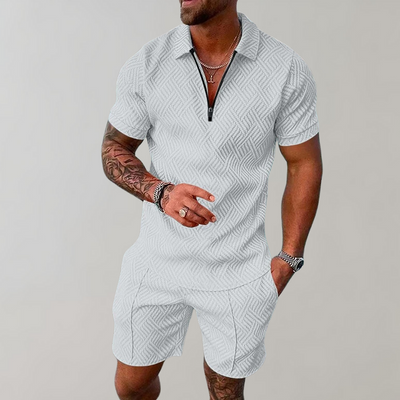 Zweiteiliges Set | Kurzarm | Poloshirt | Shirt & Shorts Set | Herrenbekleidung