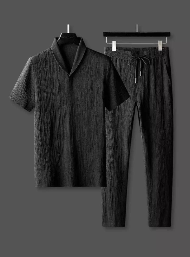 Zweiteiliges Set - Kurzarmhemd und Hose für Männer für den Sommer