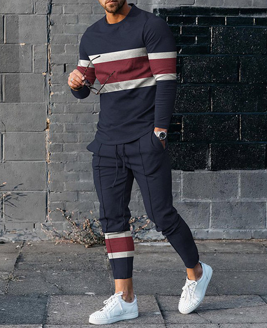 Zweiteiliges Set | Langarm | Kordelzug | Kombi-Set | Jogginganzug-Sets für Herren