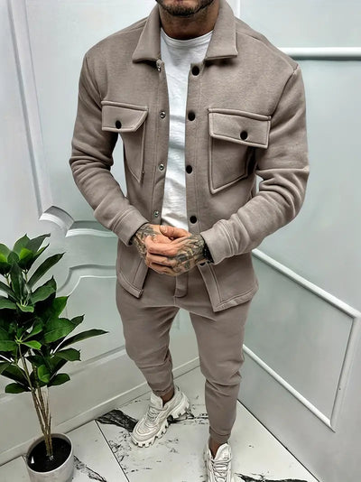 Zweiteiliges Set - Langarm - Überhemd - Co-Ord Set - Herrenbekleidung