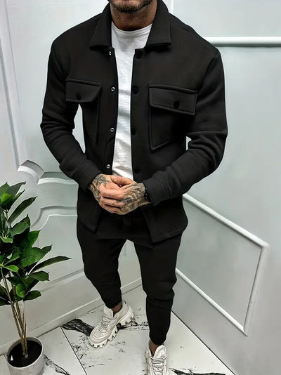 Zweiteiliges Set - Langarm - Überhemd - Co-Ord Set - Herrenbekleidung