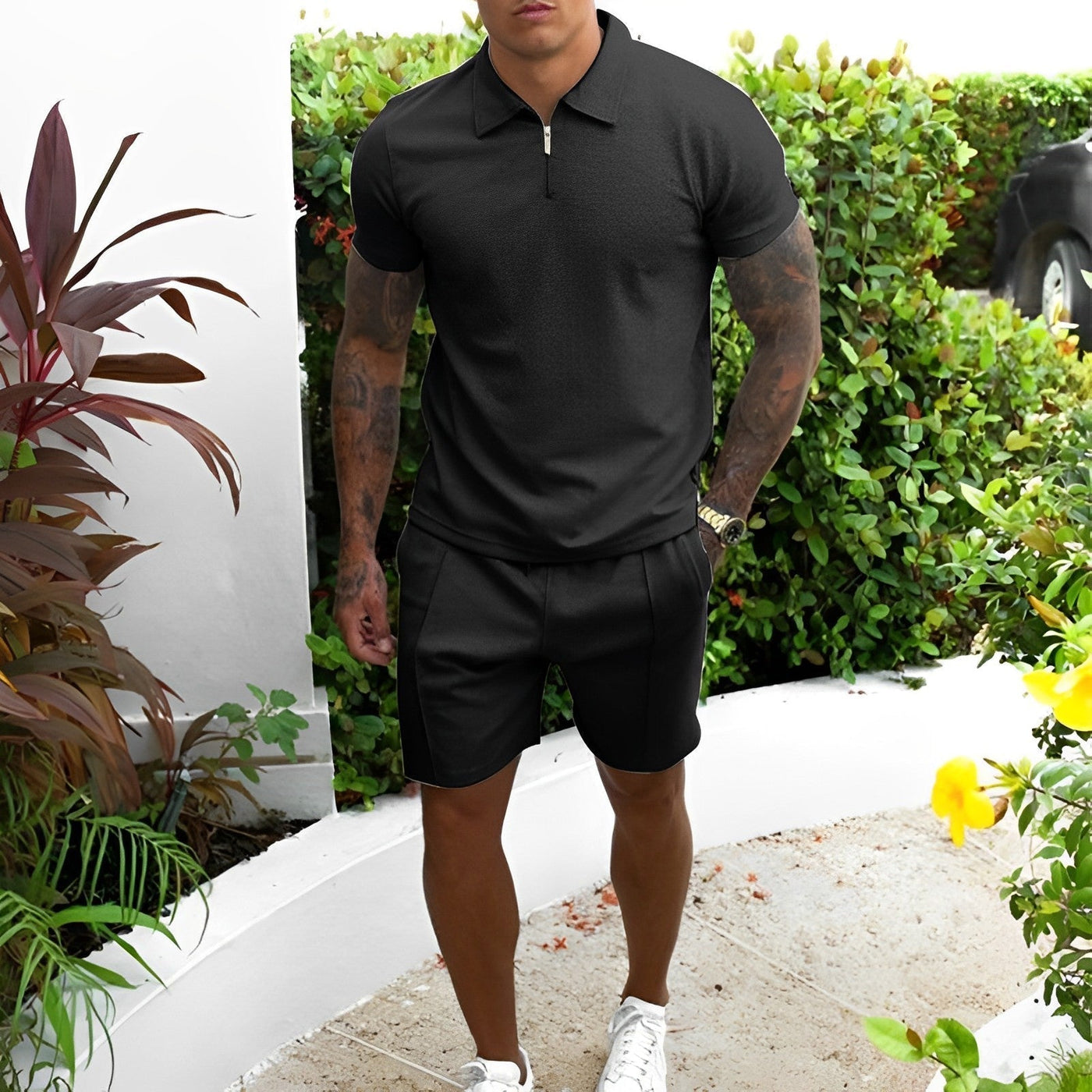 Zweiteiliges Set – T-Shirt und Shorts für Männer, perfekt für den Sommer