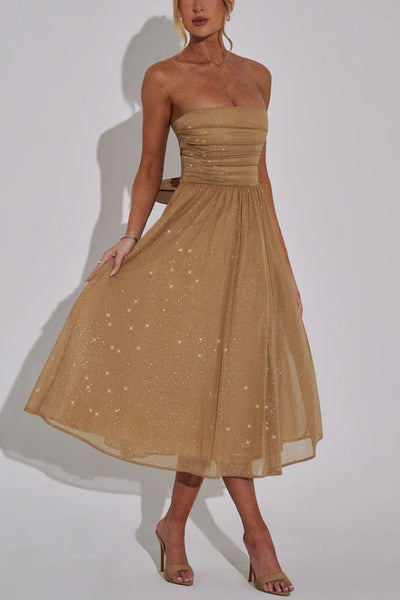 Kaylee® | Sexy schulterfreies, rückenfreies, sexy Maxikleid mit Schleife