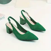 Hailey - Atmungsaktive Strickschuhe mit spitzer Zehe und Knöchelriemen