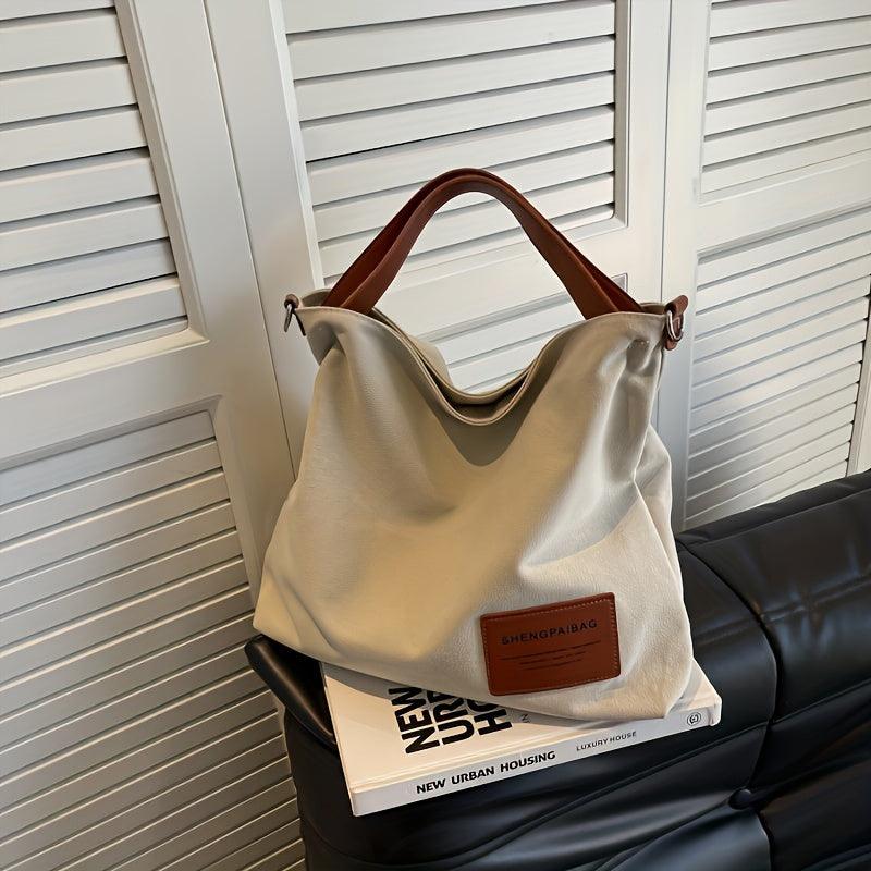 Canvas Schultertasche Damen – Zeitlose Crossbody Bag mit Reißverschluss