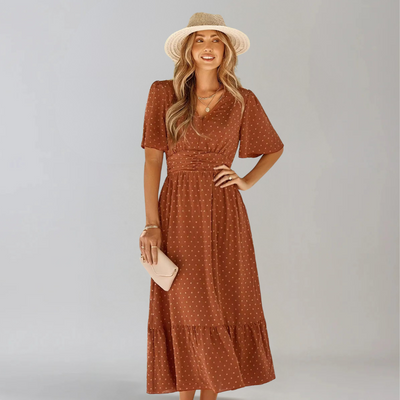 ARIA  | Mittellanges Kleid mit V-Ausschnitt