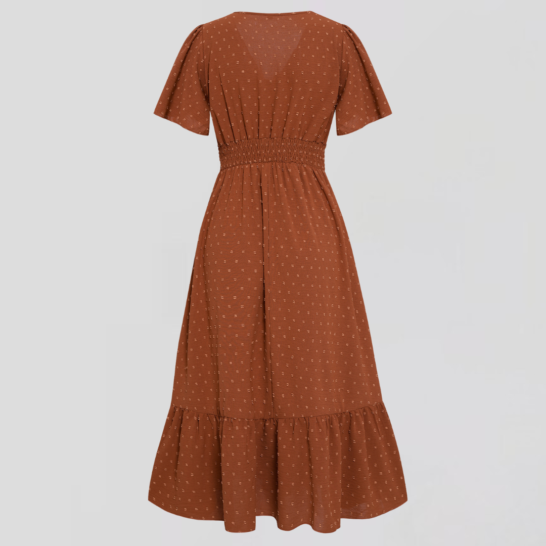 ARIA  | Mittellanges Kleid mit V-Ausschnitt